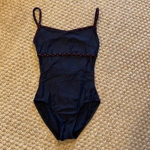Spaghetti Strap Leotard with Braid Details